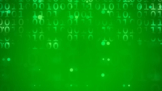 Flashing images of animated binary code data streams