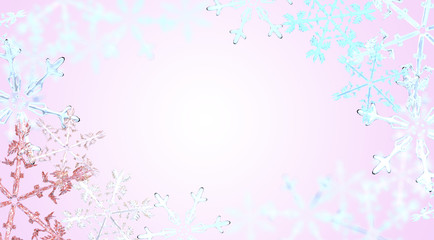 Fototapeta na wymiar Snowflakes on a purple gradient background