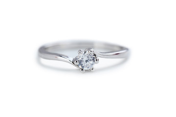 Diamond ring isolated on a white