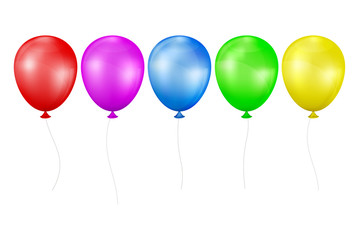 Set of multicolored balloons