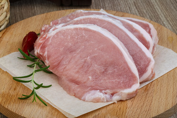 Raw pork steak