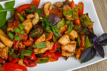 Stir fried chicken with vegetables