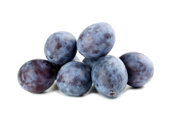 Fresh plums isolated on white