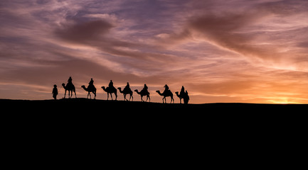 Caravan in Sahara Desert