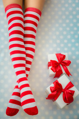 Obraz premium Sexy Santa woman legs