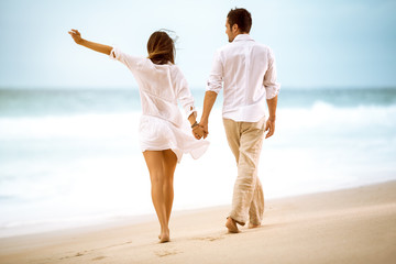 Happy couple on beach