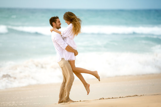 Couple in love on beach