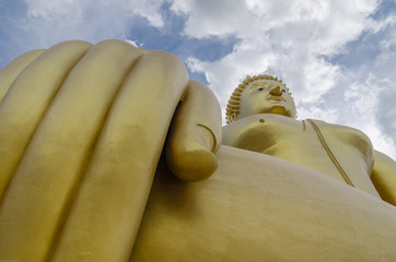 Huge golden Buddha image at Angthong,Thailand