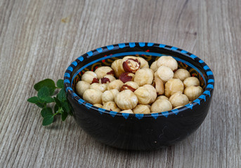 Hazelnuts in the bowl