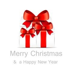 Christmas background with gift boxes