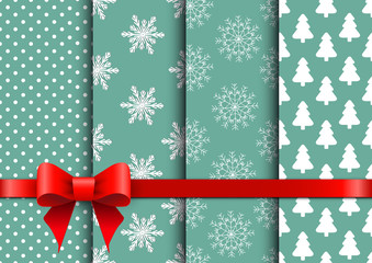 Set christmas seamless vector backgrounds 