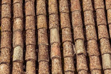 Background of old roof tiles