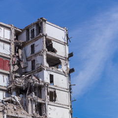 Demolished house before reconstruction