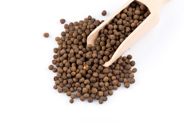 Wooden shovel with black peppercorn