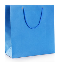 Paper shopping bag isolated on white