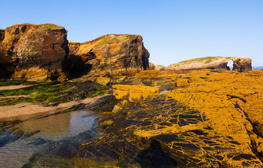 Fototapeta na wymiar Rocks at Atlantic Ocean coast of Spain
