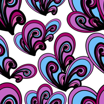 Seamless vector summer pattern. Bright hand drawn background. Ab