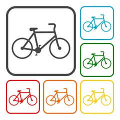 Obraz premium Bicycle sign icons set
