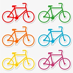 Fototapeta premium Bicycle sign icons stickers set