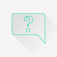 Icon of speech bubble with question mark, vector illustration