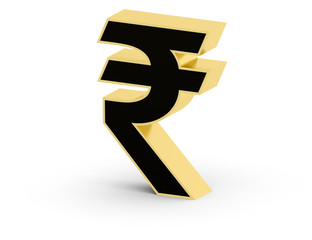 3D Indian rupee currency symbol