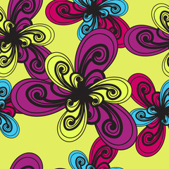 Vector floral pattern. Abstract background. Quilting texture wit