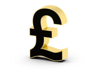 Golden black 3D pound currency