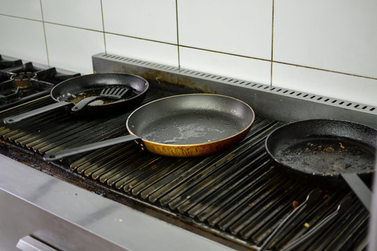 Frying pan on a cooker