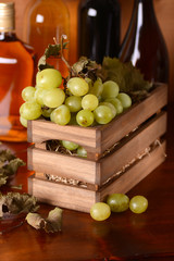uva nella cassetta di legno