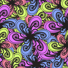 Abstract vector background. Colorful pattern. Floral seamless ba