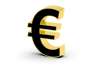 Fototapeta premium Golden black 3D Euro symbol