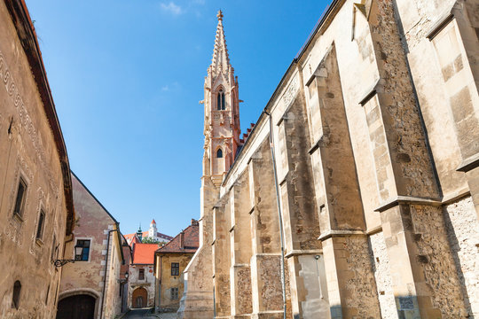 stone houses on Farska street in Bratislava