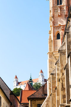 view of Bratislava Castle from Farska street