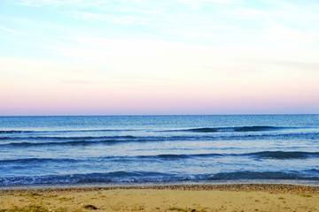 Calm sea in the evening
