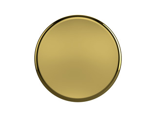 Golden badge on white background