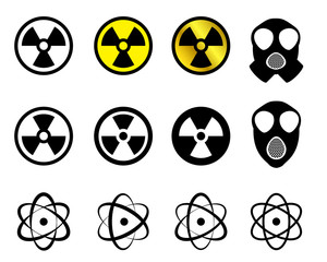 Set of Nuclear icons in many style
