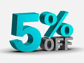 3D five percent off render