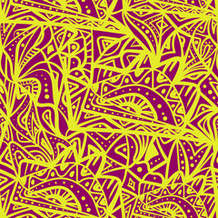 Seamless multicolor pattern. Seamless zentangle. Abstract  hand