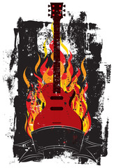 Flaming Guitar - 94303631