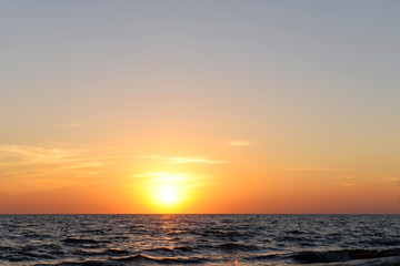 Sunset on the summer beach