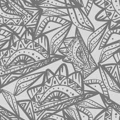 Seamless black and white pattern. Seamless zentangle. Abstract