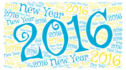 Cheerful and colorful New Year 2016 postcard background