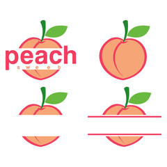 Sweet Peach Fruit Logo Template