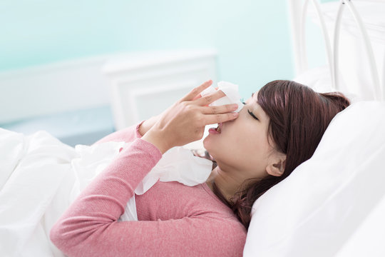 Sick Woman Caught Cold