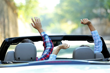Couple in the car outside
