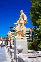 Burgos San Pablo bridge Statues on Arlanzon river