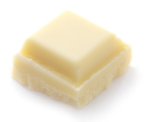 White chocolate piece isolated on white background