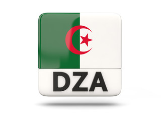 Square icon with flag of algeria