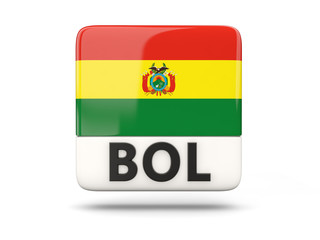 Square icon with flag of bolivia
