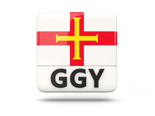 Fototapeta premium Square icon with flag of guernsey